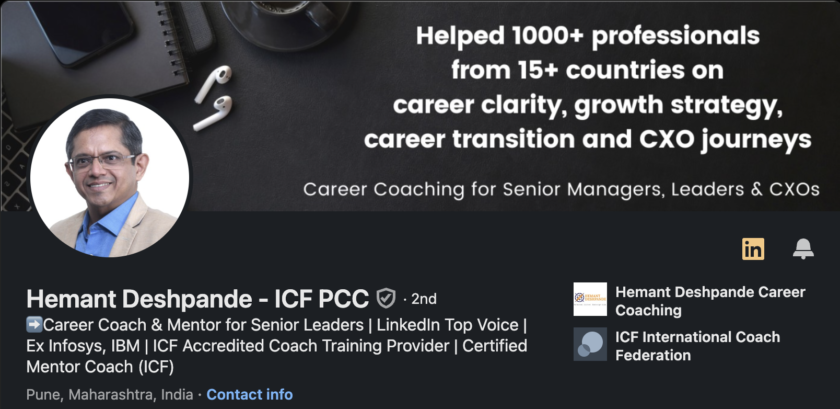 Hemant Deshpande is a life and career coach whose holistic approach integrates personal growth with career advancement. Hemant’s methods are designed to foster both professional success and personal fulfillment, ensuring that his clients achieve a balanced and rewarding career journey.